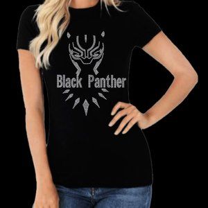 Black Panther Rhinestone Sparkling Tshirt